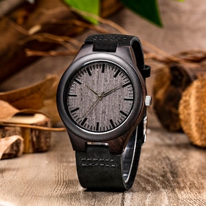 Montres en bois personnalisées pour hommes, montre pour homme personnalisée avec boîte en bois, cadeaux de garçons d'honneur, meilleur cadeau d'homme, cadeau pour homme, cadeaux de Noël pour homme image 2