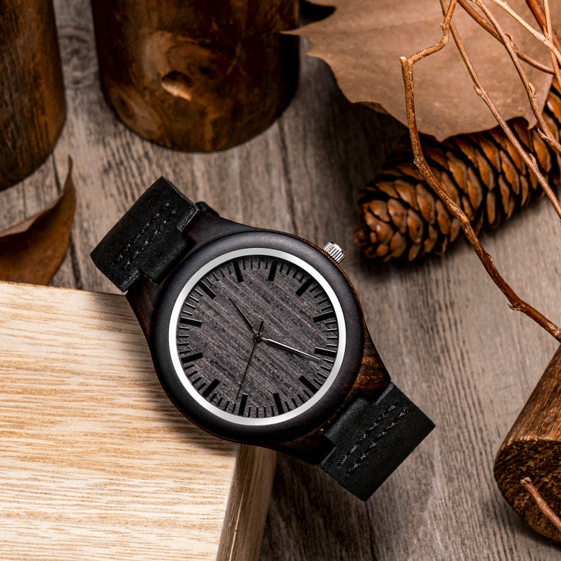 Montres en bois personnalisées pour hommes, montre pour homme personnalisée avec boîte en bois, cadeaux de garçons d'honneur, meilleur cadeau d'homme, cadeau pour homme, cadeaux de Noël pour homme image 10