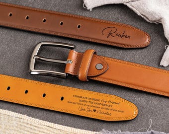 Cintura in pelle personalizzata, cintura artigianale personalizzata per uomo, regalo di San Valentino per il marito, regalo unico per il fidanzato, regalo di Natale per il papà