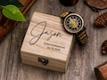 Engraved Wood Watch with Wood Box - Mens Watch, Anniversary Gift For Husband, Wedding Gift for Father of Bride, Groom, Groomsmen Gifts Watch