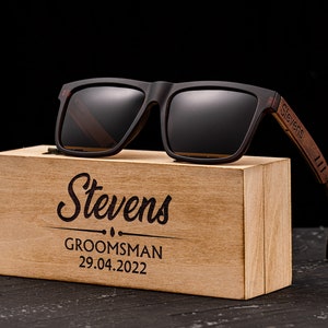 Personalized Wood Sunglasses, Best Man Groomsmen Gifts, Groomsmen Proposal, Custom wooden sunglasses, Bachelor Party Wedding Gift For Guys