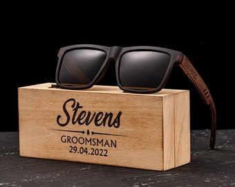 Personalized Wood Sunglasses, Best Man Groomsmen Gifts, Groomsmen Proposal, Custom wooden sunglasses, Bachelor Party Wedding Gift For Guys