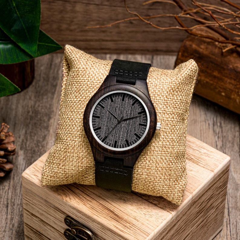 Personalized Wooden Watches for Men, Custom Mens Watch with Wooden Box, Groomsmen Gifts, Best Man Gift, Mens Gift, Christmas Gifts for Men image 8