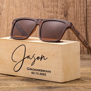 Groomsmen Sunglasses, Groomsmen Gifts, Custom Engraved Sunglasses, Groomsmen Proposal, Personalized Wooden Sunglasses, Wedding gift for guys