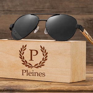 Personalized Wooden Sunglasses, Groomsmen Gifts, Custom Engraved Sunglasses, Groomsmen Proposal, Wedding Gifts for Guys, Bachelor Party Gift image 1