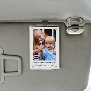 Father&#39;s Day Gift for Dad-Custom Photo Car Visor Clip, Personalized Car Visor Clip for DAD, Unique Gift Idea for Dad from Son or Daughter