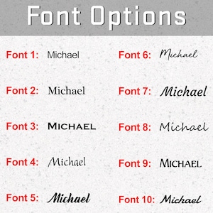 Puede incluir: Diez opciones de fuente diferentes para el nombre Michael, mostradas en una cuadr&iacute;cula. Las fuentes van de simples a decorativas.