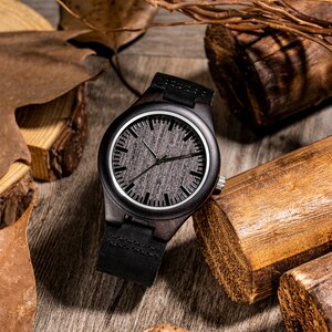 Montres en bois personnalisées pour hommes, montre pour homme personnalisée avec boîte en bois, cadeaux de garçons d'honneur, meilleur cadeau d'homme, cadeau pour homme, cadeaux de Noël pour homme image 9