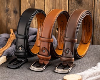 Personalized Mens Leather Belt, Custom Leather Belt for Dad, Christmas Gift for Boyfriend, Unique Gift for Husband, Anniversary Gifts Belt