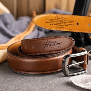 Cinturón de cuero personalizado para papá, cinturón grabado para hombre, regalo personalizado para novio, regalo de Navidad para papá, regalo de San Valentín para esposo.