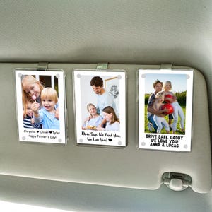 Personalized Photo Car Visor Clip, Father&#39;s Day Gift for Dad, Drive Safe Daddy, Drive Safe Sun Visor Clip, Dad Car Accessories, Gift for Him