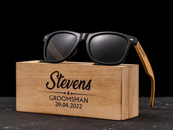Lunettes De Soleil Personnalisées En Bois De Noyer, Cadeaux