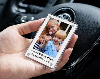 Vatertagsgeschenk für Papa, benutzerdefinierte Papa Foto Auto Visierclip, Drive Safe Daddy, Drive Safe Sonnenblendenclip, Papa Autozubehör, Geschenk für Ihn