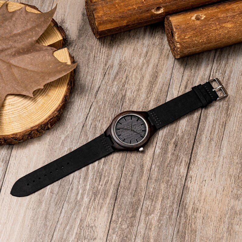 Montres en bois personnalisées pour hommes, montre pour homme personnalisée avec boîte en bois, cadeaux de garçons d'honneur, meilleur cadeau d'homme, cadeau pour homme, cadeaux de Noël pour homme image 6