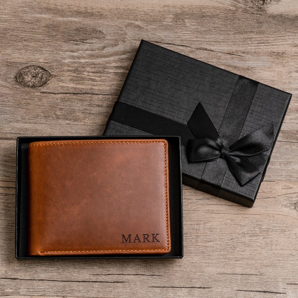 Cartera personalizada, cartera para hombre, cartera grabada, cartera de padrinos, cartera de cuero, cartera personalizada, regalo de novio para hombres, regalo de Navidad para él