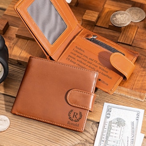 Personalisierte Brieftasche, Herren Leder Brieftasche, Brieftasche aus Leder mit Gravur, Groomsmen Brieftasche, Benutzerdefinierte Brieftasche, Freundgeschenk für Männer, Weihnachtsgeschenk für ihn