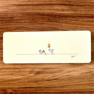 Amistad vana. Dibujo original en tinta sobre cartón (22,5 × 8,2 cm).