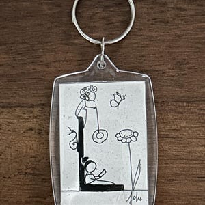 Porte-clés personnalisé avec initiale – Design original fait main dans une boîte en plastique