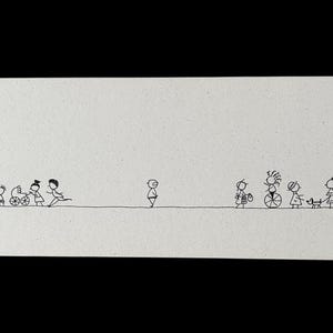 Soledad. Dibujo original realizado con tinta sobre cartón (22,5 × 8,2 cm).