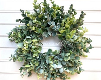 Candle ring wreath | Eucalyptus wreath | Mini wreath | Neutral wreath | Farmhouse Wreath | Everyday wreath | Greenery wreath