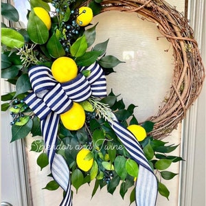 Lemon wreath, Grapevine lemon wreath for front door