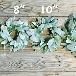 Mini lambs ear wreath | Barstool wreath | Candle ring wreath