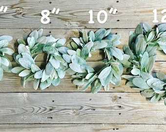 Mini lambs ear wreath | Barstool wreath | Candle ring wreath