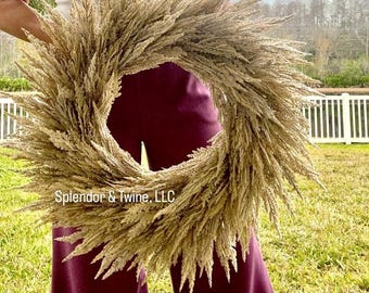 Pampas Grass Wreath | Boho style | Candle Ring mini wreath | Year round Neutral decor