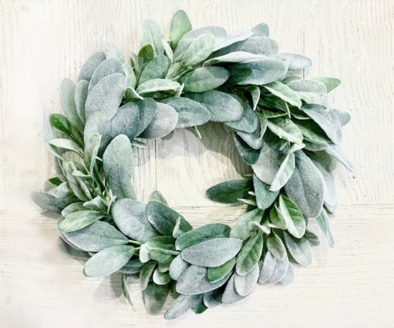 Mini Lambs Ear Wreath | Barstool Decor, Candle Ring
