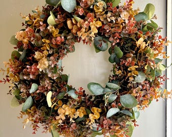 Eucalyptus Wreath | Rustic Farmhouse Door Decor | Year round wreath