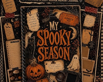 Mein Grusel-Tagebuch | 30-seitiges Halloween-Erinnerungsbuch zum Ausdrucken | Oktober-Bucket-List & Halloween-Planer | Digitales PDF