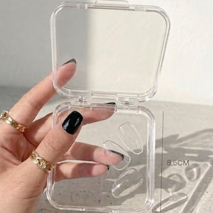 Très grande boîte de rangement en acrylique à presser sur les ongles, vitrine portable transparente