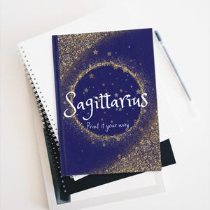 Sagittarius Astrology Journal, Ruled Line Notebook, Personalized Zodiac Diary, Horoscope Bullet Planner, Galaxy Star Sign Gift,