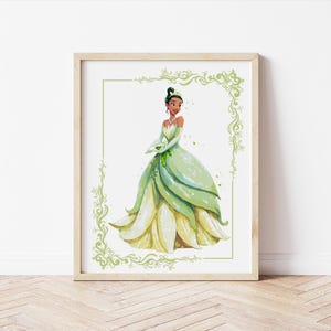 Tiana Nursery Wall Print, Princess Tiana Wall Art Print, Girls Bedroom Decor, Toddler Princess Bedroom Print, Princess Bedroom Decor