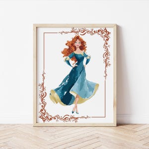 Brave Princess Wall Art, Merida-Inspired Girl Nursery Printable, Scottish Princess Decor, Princess Room Decor, Girls Bedroom Prints