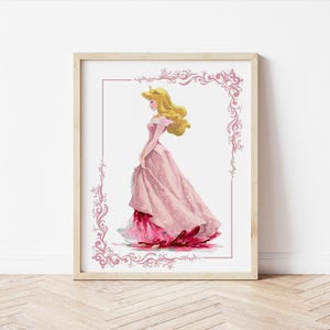 Princess Art Room Decor, Princess Aurora-Inspired Room Print, Sleeping Beauty Princess Room Art, Aurora-Inspired Nursery Decor