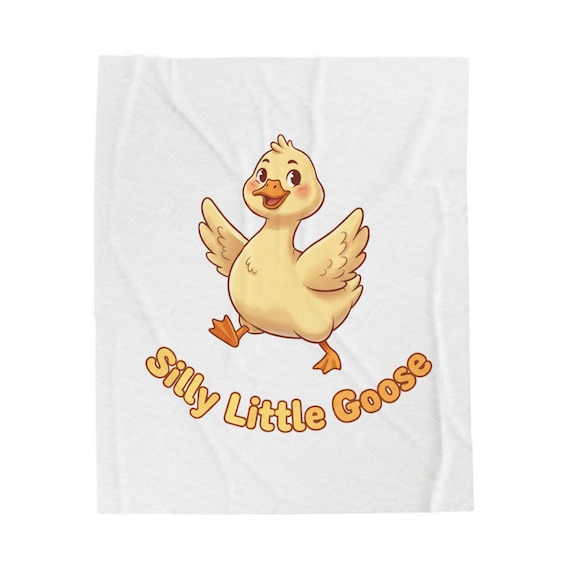 Silly Little Goose Plush Blanket | cute goose cartoon, honking goose meme