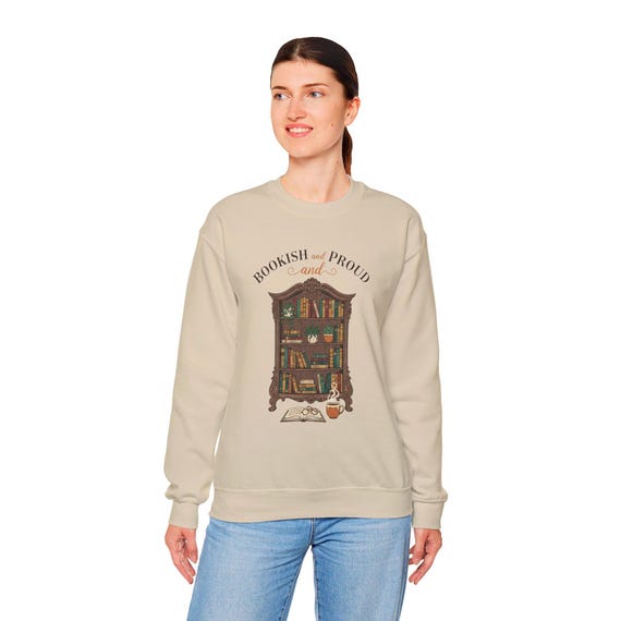 Reading Renaissance Bookshelf Illustration Sweatshirt | Bookish Pride