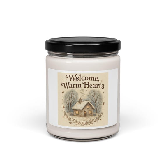 Welcome Warm Hearts Candle | Scented Soy Candle 9oz