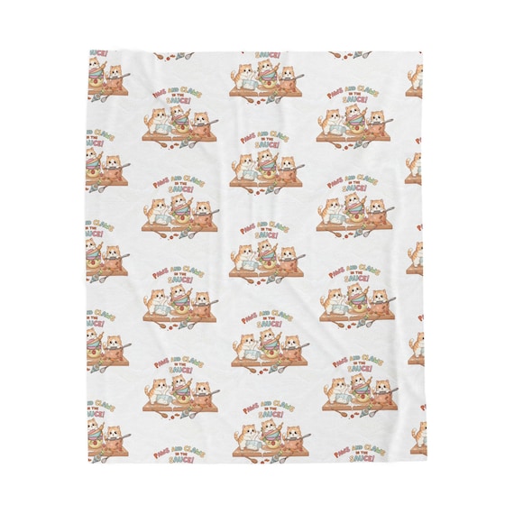 Cat Blanket | Cozy Velveteen Plush Throw, Funny Kitten Pattern