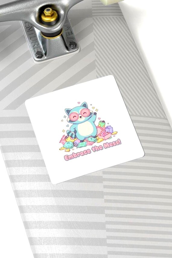 Pastel Raccoon Sticker: Embrace the Mess Trash Panda