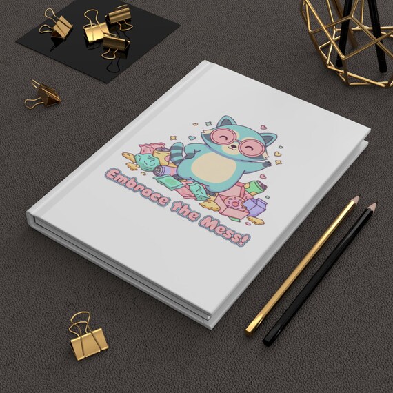 Pastel Raccoon Hardcover Journal | Kawaii Stationery