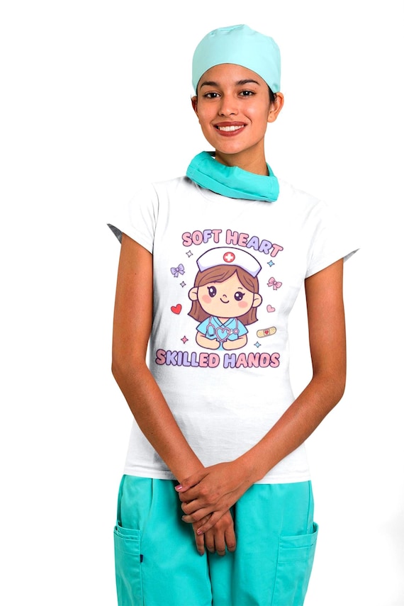 Nurse T-Shirt | Kawaii Chibi Nurse Illustration, Medical Theme Graphic Tee