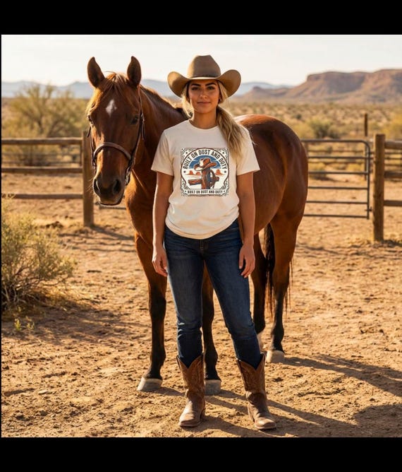 Built on Dust and Duty Western cowboy rodeo T-Shirt | Americana vintage