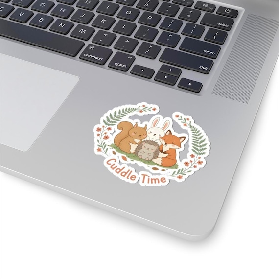 Cozy Critter Cuddle Time Sticker | Winter Forest Animals