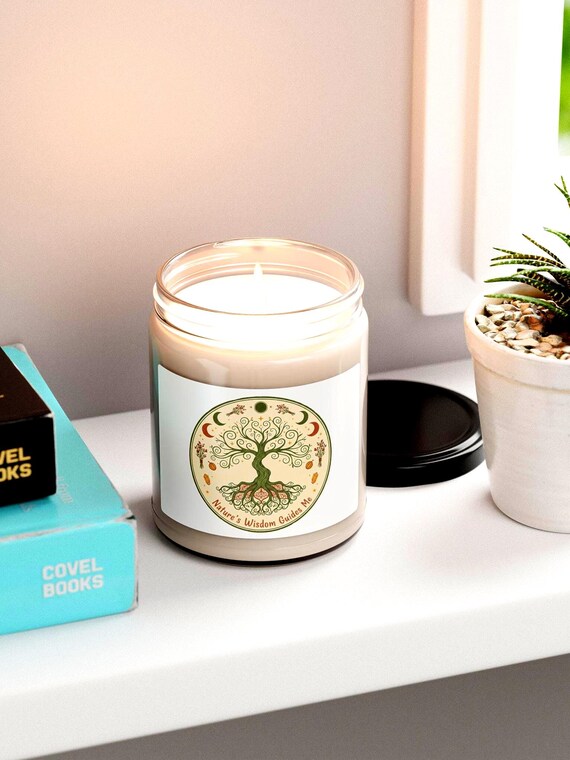Tree of Life Scented Soy Candle  9oz Aromatherapy Jar Natures Wisdom