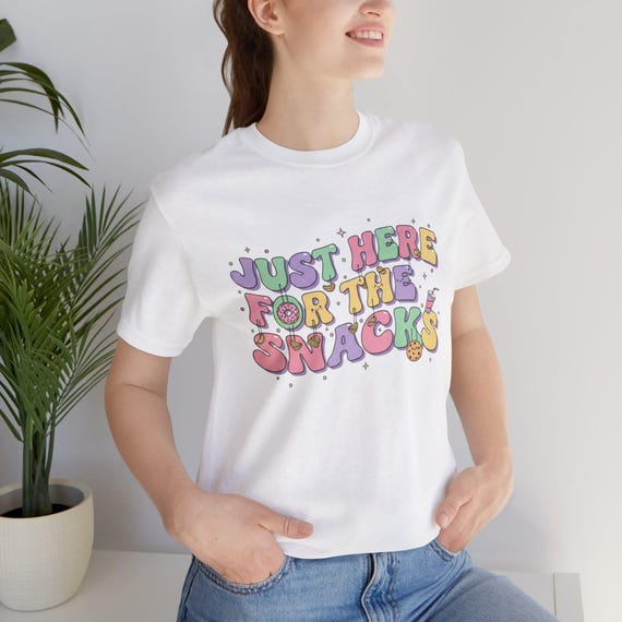 Here For The Snacks pastel colors Tee | Funny Food Lover Shirt