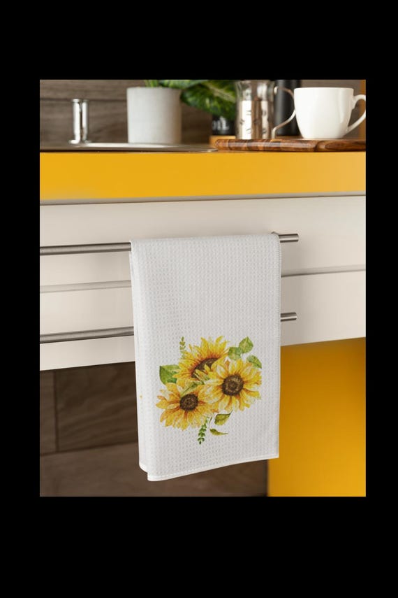 Sunflower Bouquet Hand Towel | Yellow Floral Kitchen Towel