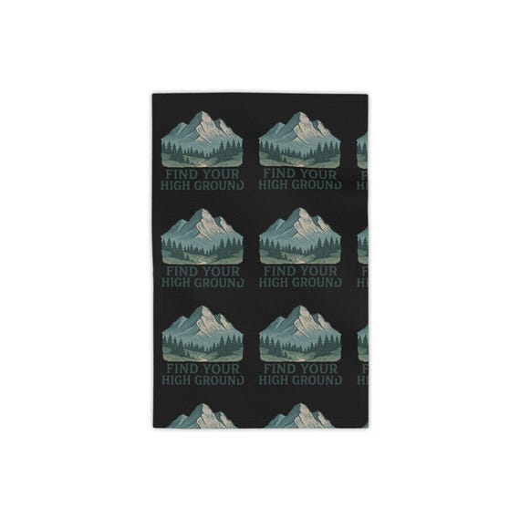 Find Your High Ground Beach Towel | Mountain Landscape Graphic