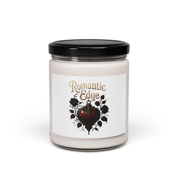 Gothic Heart Rose Illustration Candle | 9oz Soy Candle
